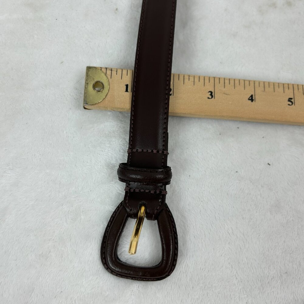 Vtg Ralph Lauren Belt Womens M Brown Leather Made In Argentina Skinny - Picture 3 of 11